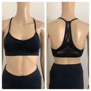 New Victoria's Secret Pink Caged Racerback Black Bra Size XS